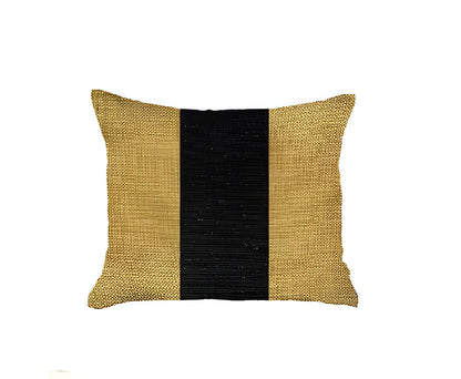 Set Of Two 18" X 18" Yellow And Black Geometric Zippered Handmade Polyester Throw Pillow