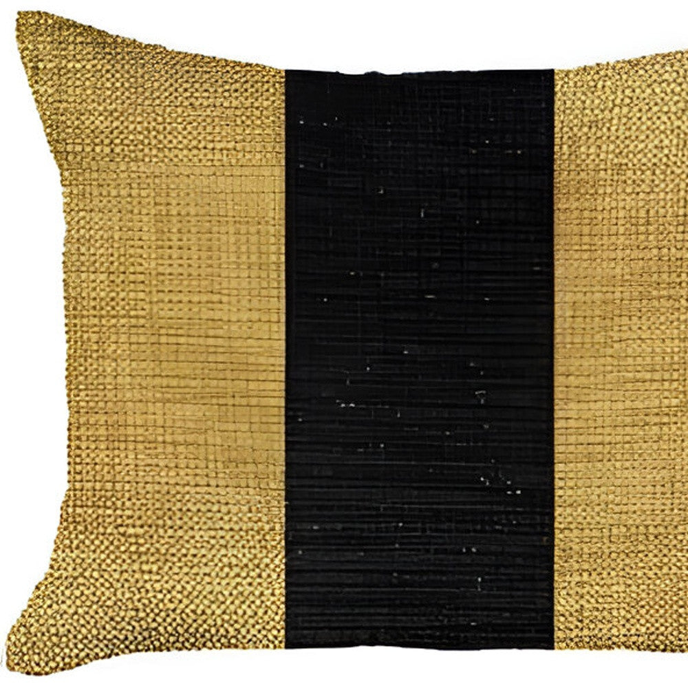 Set Of Two 18" X 18" Yellow And Black Geometric Zippered Handmade Polyester Throw Pillow