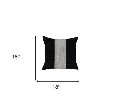 Set Of Two 18" X 18" Grey And Black Geometric Zippered Handmade Polyester Throw Pillow