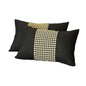 Set Of Two 20" X 12" Black And Yellow Polyester Houndstooth Zippered Pillow