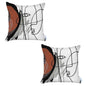 Set of Two 18" X 18" Gray and Black Abstract Polyester Zippered Pillow