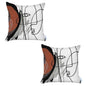 Set of Two 18" Gray And Black Abstract Fabric Throw Pillows