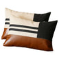 Set Of Two 20" X 12" Brown And Black Polyester Striped Zippered Pillow