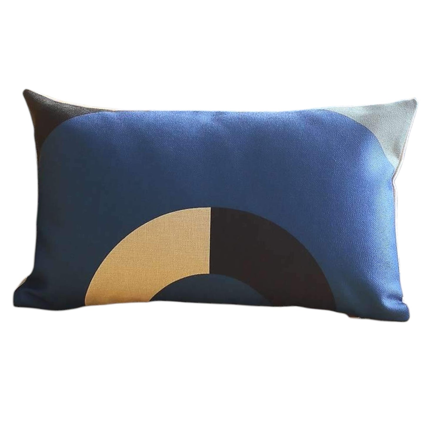 Set Of Two 20" X 12" Blue Gray White And Black Polyester Abstract Zippered Pillow