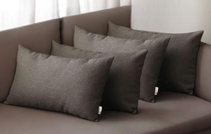 Set Of Four 20" X 12" Black Polyester Zippered Pillow