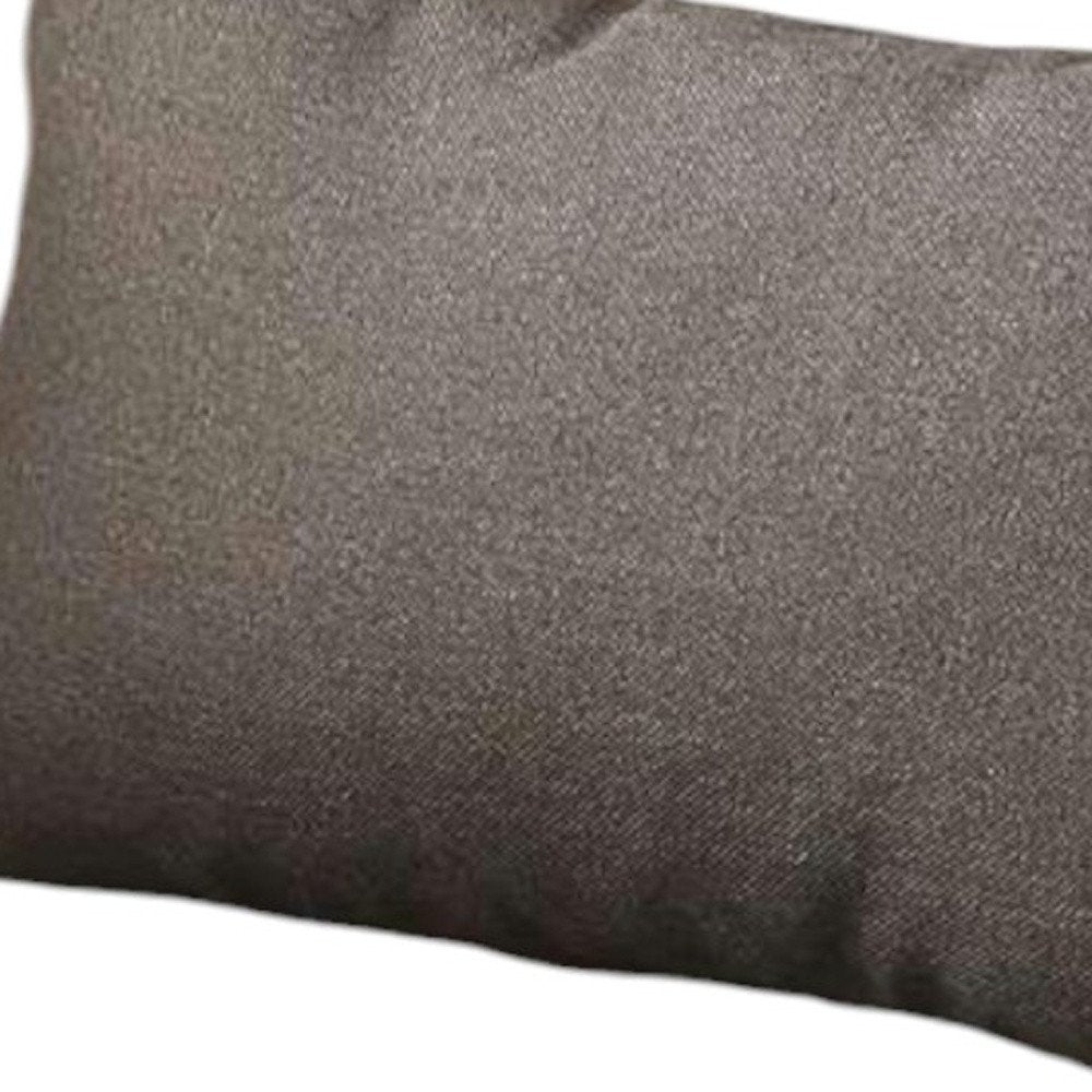 Set of Four 12" X 20" Black Fabric Lumbar Throw Pillows