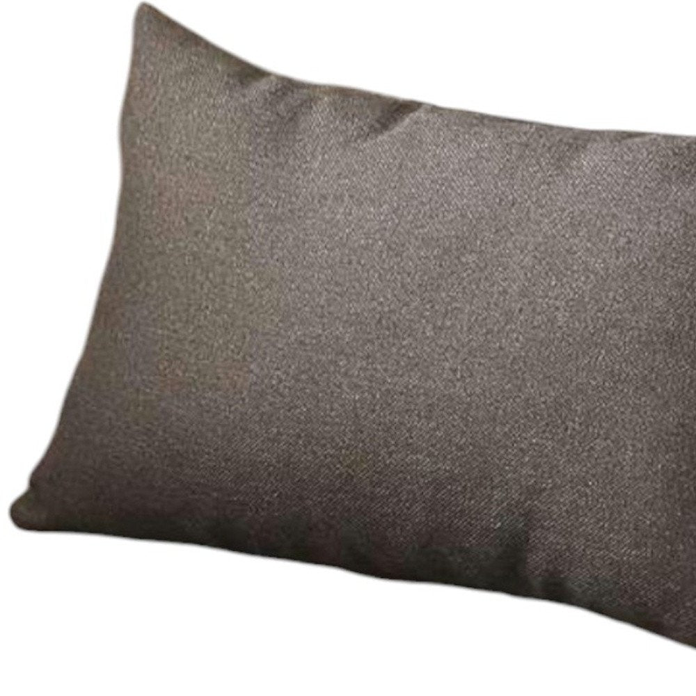 Set of Four 12" X 20" Black Fabric Lumbar Throw Pillows