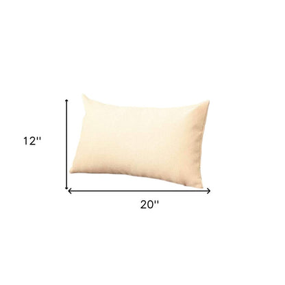 Set of Four 12" X 20" Ivory Fabric Lumbar Throw Pillows