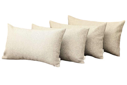 Set Of Four 20" X 12" Grey And Black Polyester Geometric Zippered Pillow