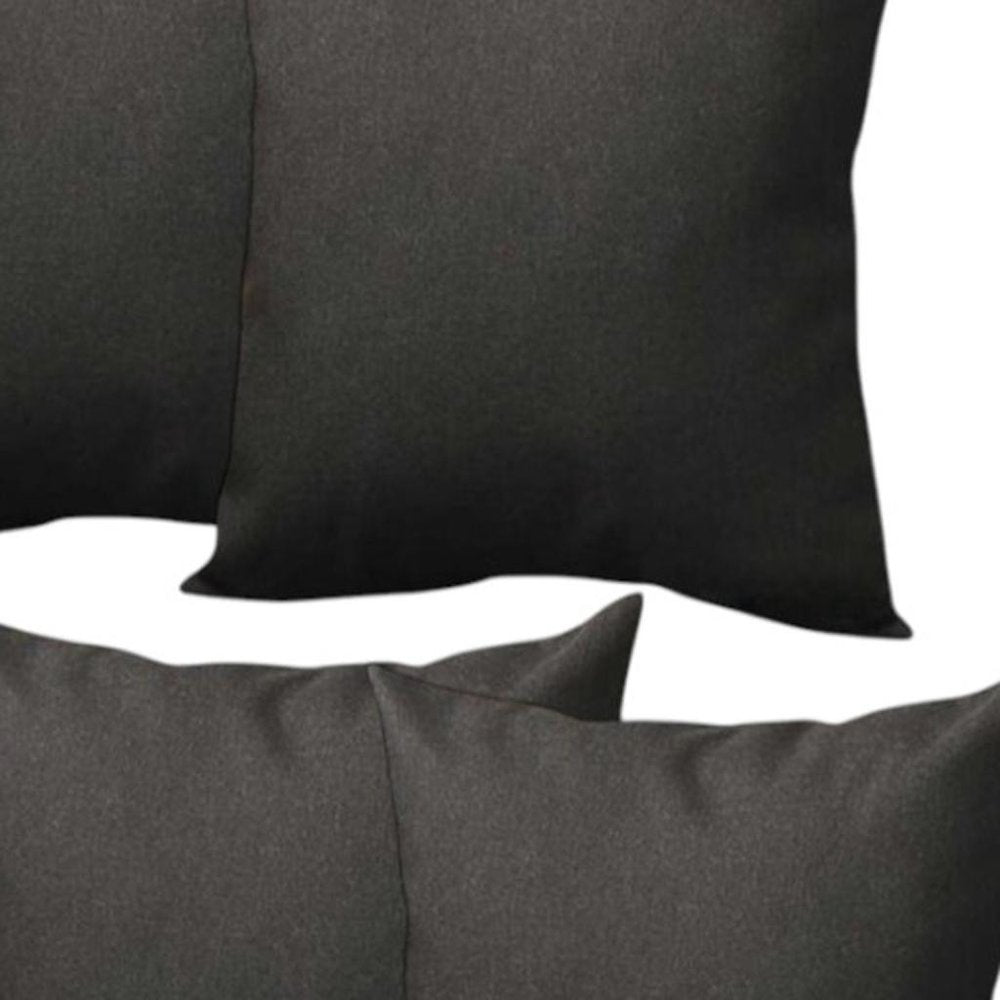 Set of Four Black Throw Pillow