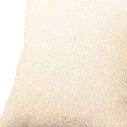 Set of Four 18" Ivory Fabric Throw Pillows