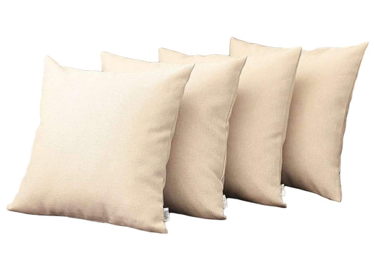 Set Of Four 18" X 18" Ivory Polyester Zippered Pillow