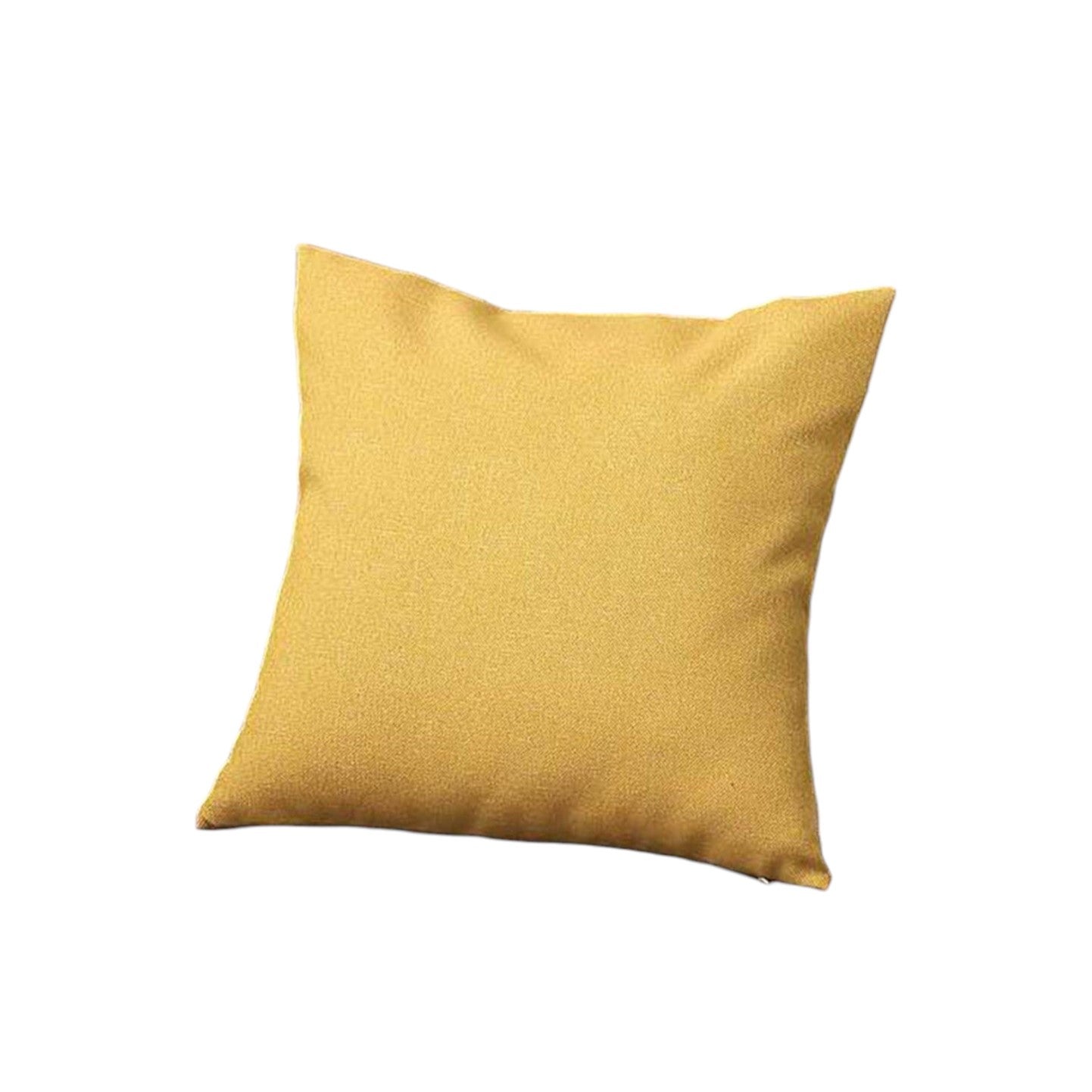 Set Of Four 18" X 18" Yellow Polyester Zippered Pillow