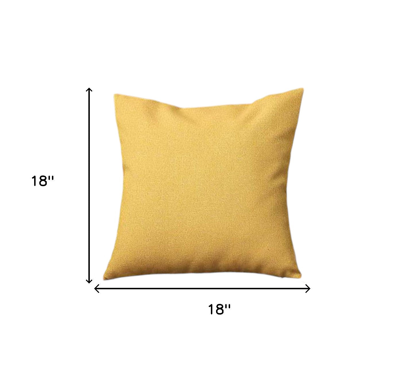 Set Of Four 18" X 18" Yellow Polyester Zippered Pillow