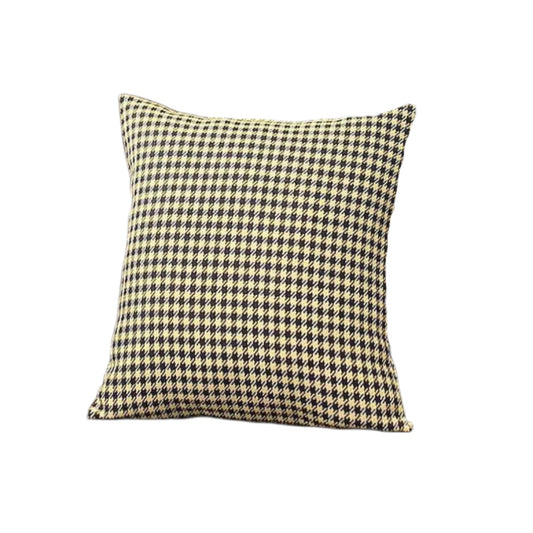 Set Of Four 18" X 18" Yellow Polyester Houndstooth Zippered Pillow