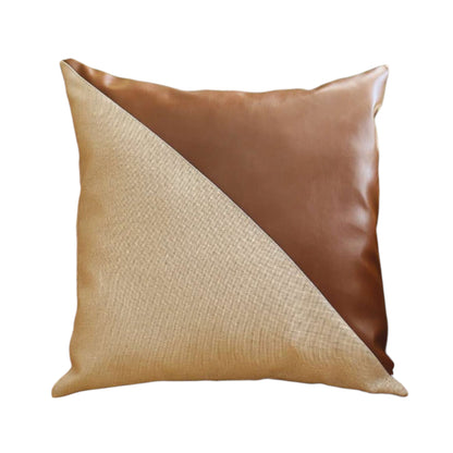 Set Of Four 18" X 18" Brown And Grey Polyester Geometric Zippered Pillow