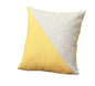 Set Of Four 18" X 18" Grey And Yellow Polyester Geometric Zippered Pillow