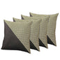 Set Of Four 18" X 18" Black And Yellow Polyester Houndstooth Zippered Pillow