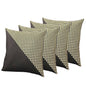 Set of Four 18" Black and Yellow Houndstooth Fabric Throw Pillows