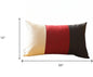 Set Of Four 20" X 12" Black Red And Grey Polyester Geometric Zippered Pillow