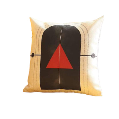 Set Of Four 18" X 18" White Red And Black Polyester Abstract Zippered Pillow