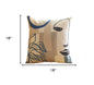 Set Of Four 18" X 18" Blue White Black And Gray Polyester Abstract Zippered Pillow