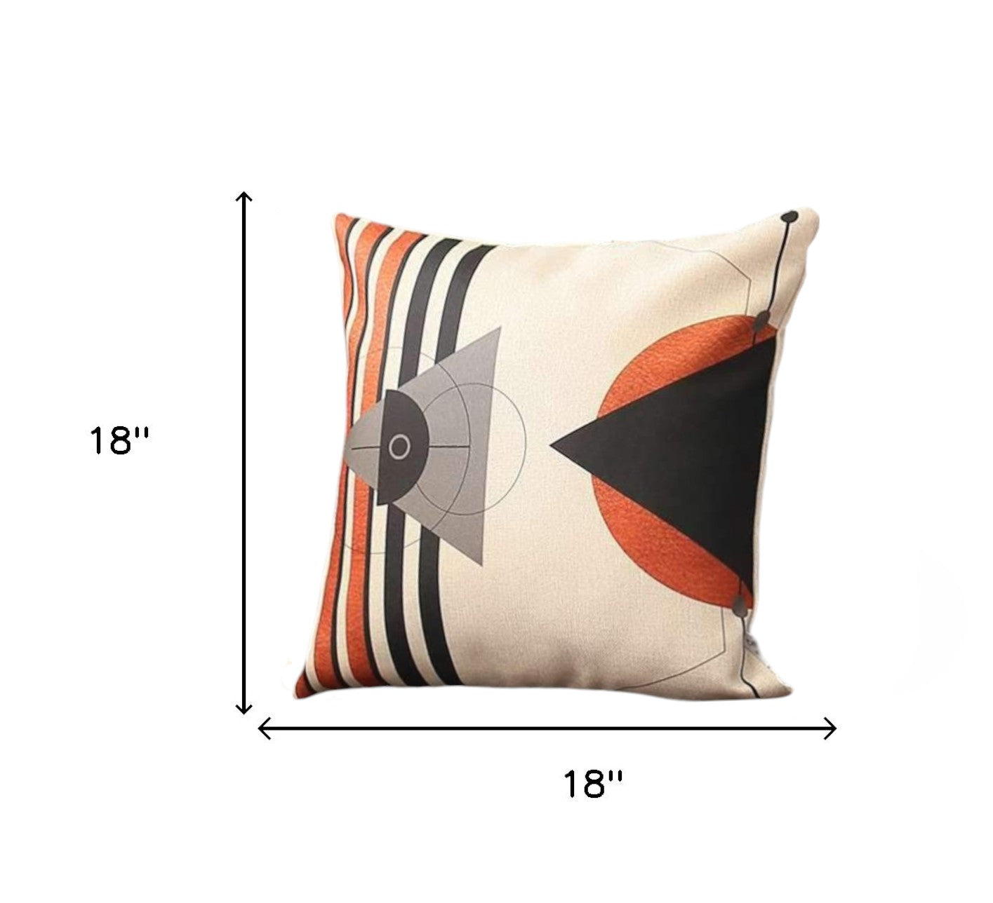 Set Of Four 18" X 18" Gray White Black And Red Polyester Abstract Zippered Pillow