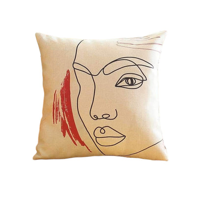 Set Of Four 18" X 18" Gray White Black And Red Polyester Abstract Zippered Pillow