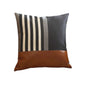 Set Of Four 18" X 18" Brown And Black Polyester Striped Zippered Pillow