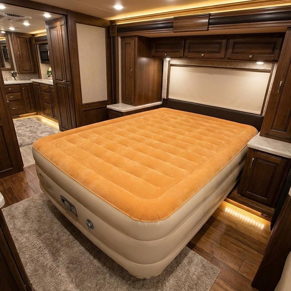 Dreamy Golden Inflatable Queen Size Air Mattress