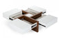 39" Brown and White Wood Square Solid Coffee Table With Four Drawers