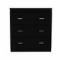 31" Black Wood Three Drawer Dresser
