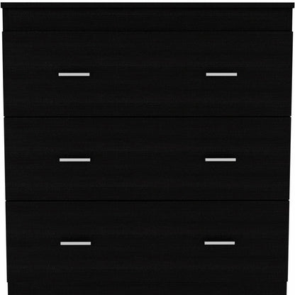 31" Black Three Drawer Dresser