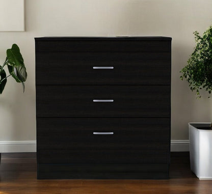 31" Black Three Drawer Dresser
