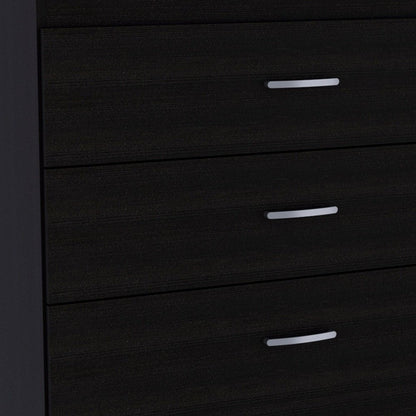 31" Black Wood Three Drawer Dresser