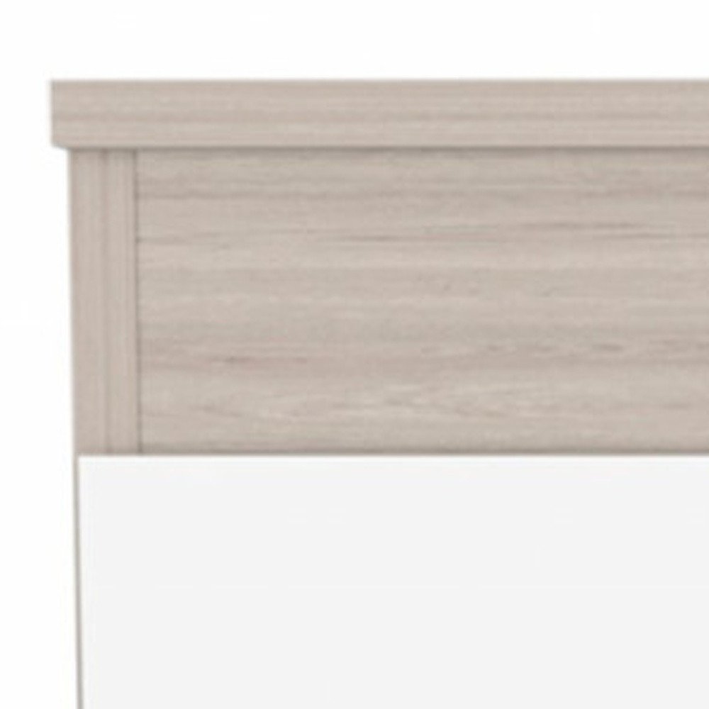 31" Light Gray And White Wood Three Drawer Dresser