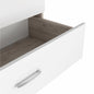 29" Light Gray and White Three Drawer Dresser