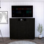48" Black Wood Two Drawer Combo Dresser