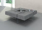 47" Gray and Clear Concrete And Glass Square Solid Coffee Table