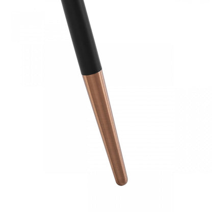 20" Black and Gold Faux Marble And Metal Round Coffee Table