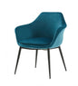 Teal Blue And Black Upholstered Fabric Dining Arm Chair