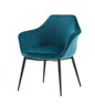 Teal Blue and Black Upholstered Fabric Dining Arm Chair