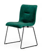 Set of Two Emerald Green Velvet Dining Chairs