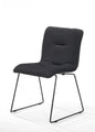 Set of Two Gray and Black Upholstered Fabric Dining Side Chairs