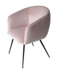 Pink and Black Upholstered Velvet Dining Arm Chair