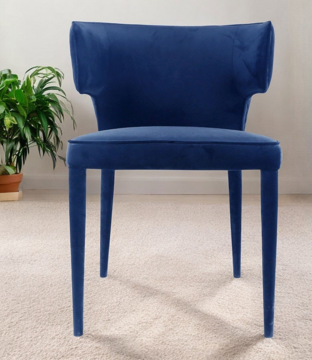 Blue Velvet Wrapped Dining Chair