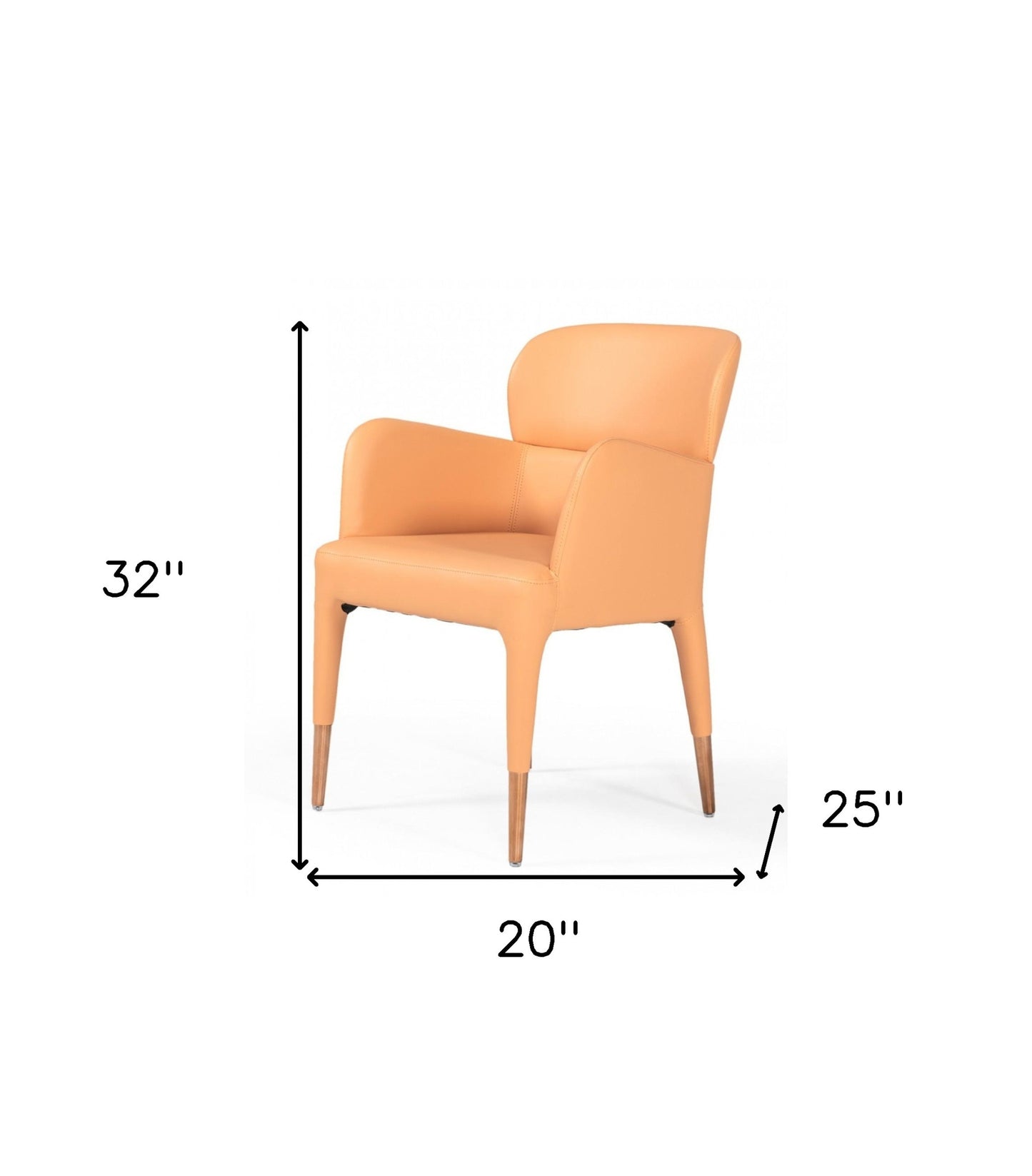 Peach Upholstered Fabric Dining Arm Chair