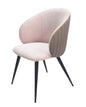 Cream and Black Upholstered Fabric Wing Back Dining Arm Chair