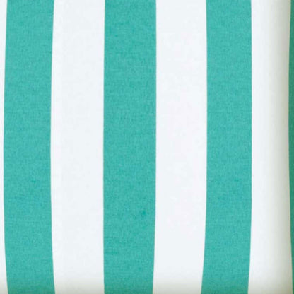 17" Turquoise and White Striped Indoor Outdoor Throw Pillow Cover