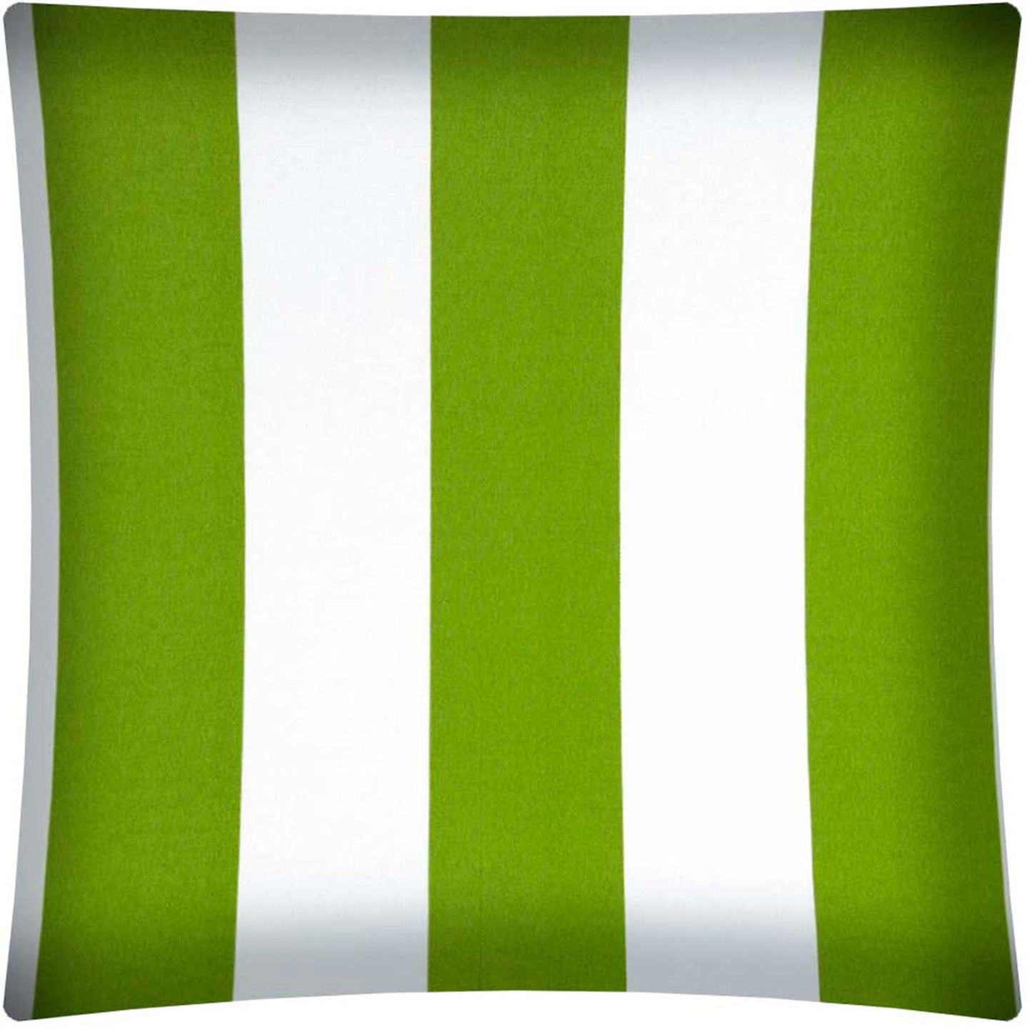 17" X 17" Green And Ivory Zippered Striped Throw Indoor Outdoor Pillow Cover